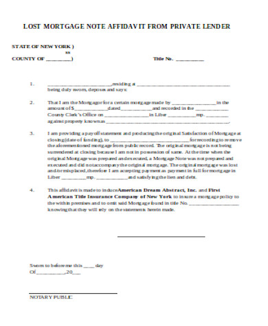 general lost affidavit form