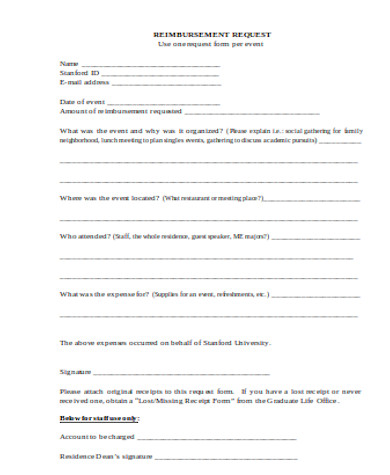 general reimbursement request form