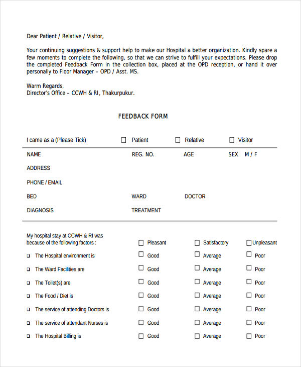 generic patient form in pdf