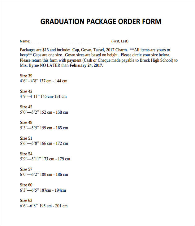 graduation package order