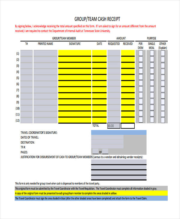 FREE 16+ Cash Receipt Form Samples, PDF, MS Word, Google Docs, Excel
