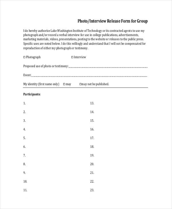 group photo interview release form1