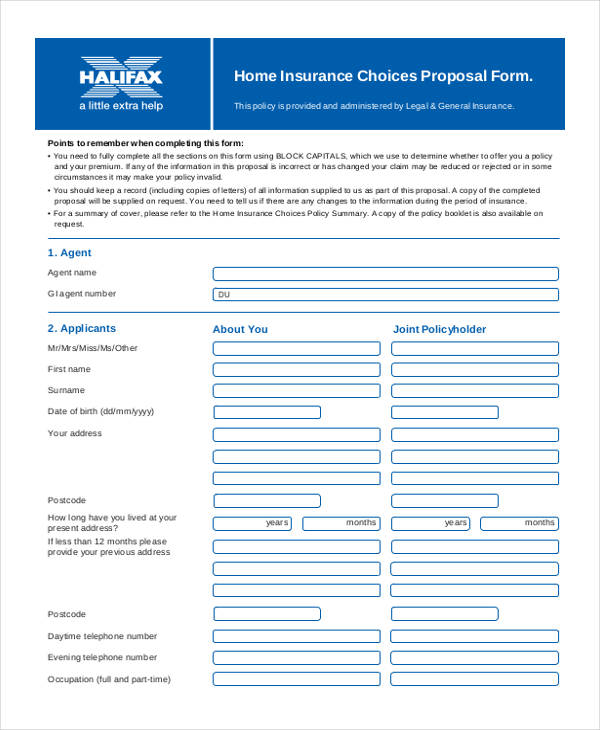 home insurance choices proposal form2