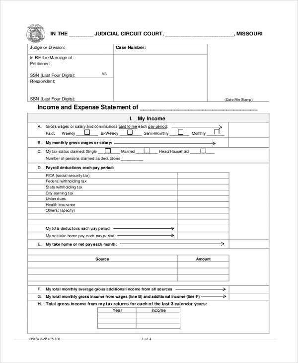 FREE 10 Income And Expense Forms In PDF MS Word