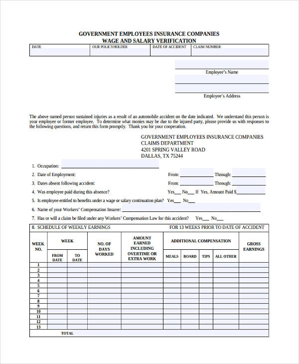 FREE 23+ Insurance Verification Forms in PDF | MS Word