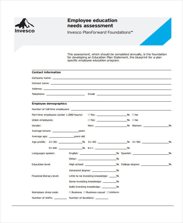 joint educational needs assessment form