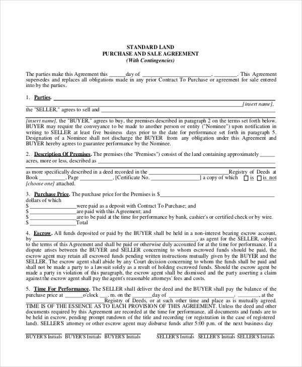 land purchase sales agreement form1