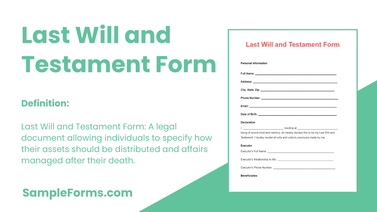 last will and testament forms