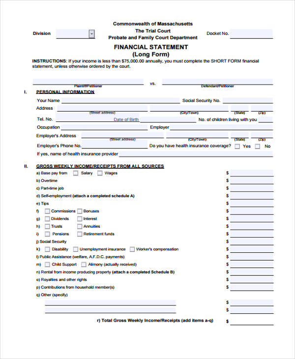 legal financial statement form1