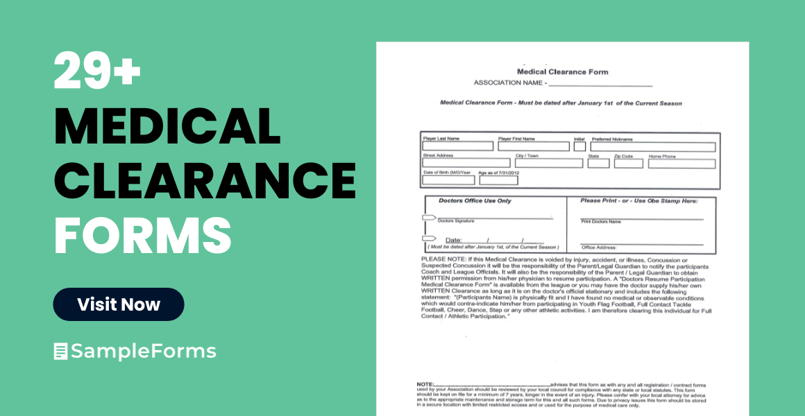 medical clearances form