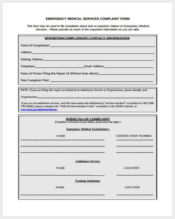 medical device complaint form sample