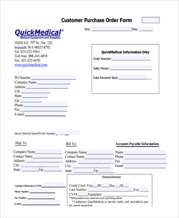 medical purchase order
