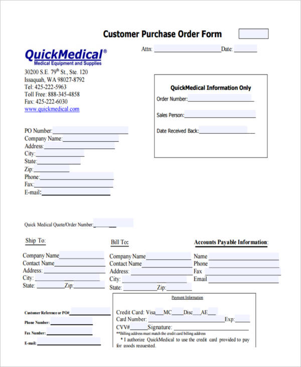 Free 11 Sample Medical Order Forms In Pdf Excel 0041