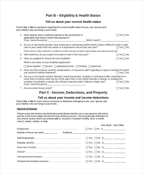 medical service program application form