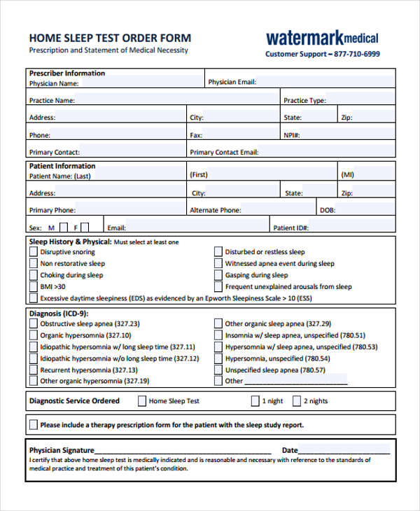 medical test order