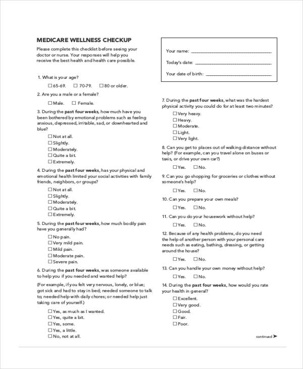 FREE 36 Health Assessment Forms In PDF MS Word