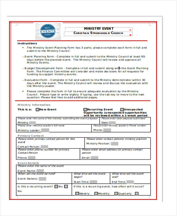 ministry event evaluation form1