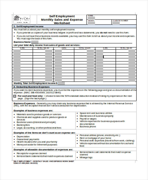 monthly sales and expense report form1