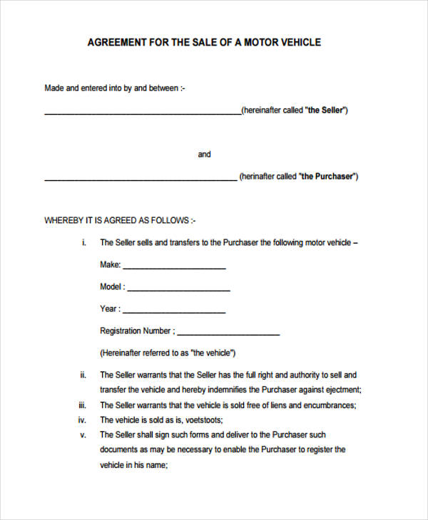 motor bike sales agreement form2