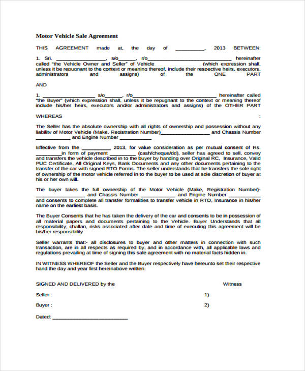 FREE 35+ Sales Agreement Form Samples, PDF, MS Word, Google Docs