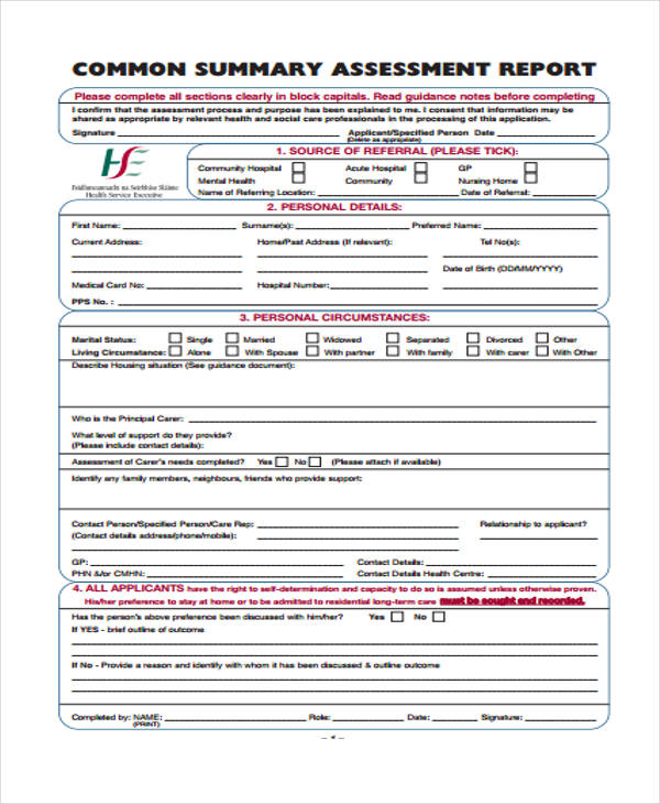 nursing service form in pdf