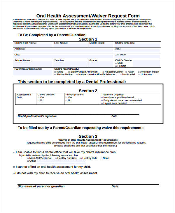 Free 39 Health Assessment Form Samples In Pdf Ms Word 7470