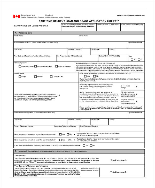 part time student grant application form1