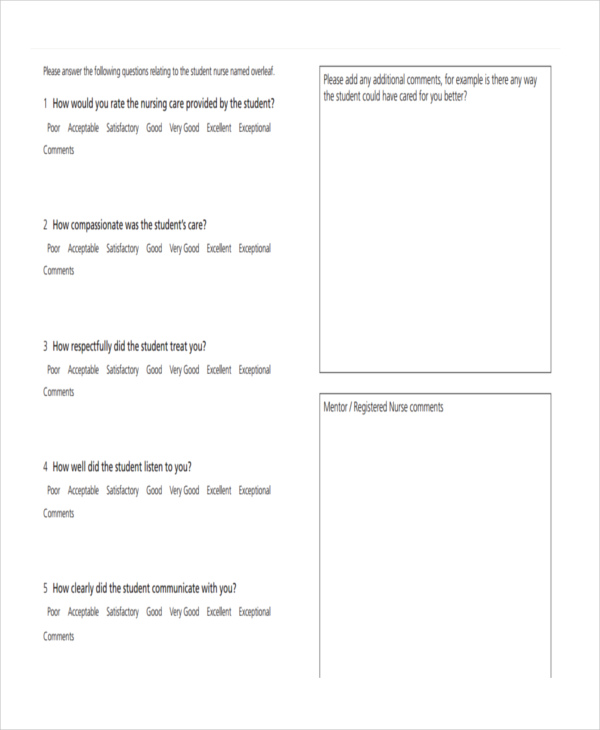 patient carer feedback form