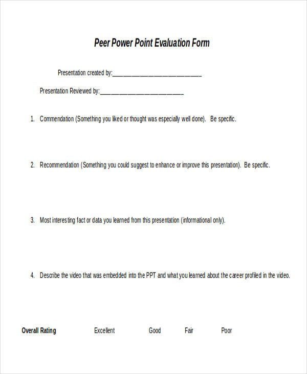 peer powerpoint presentation form