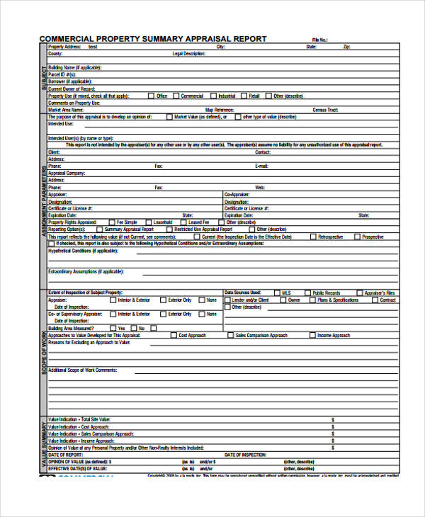 personal property appraisal form