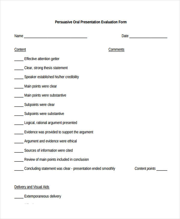 persuasive oral presentation