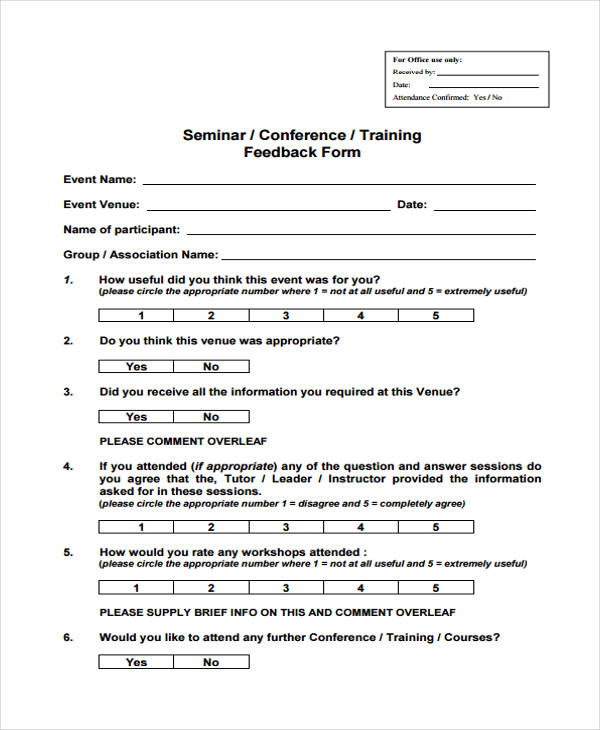 FREE 20 Event Feedback Forms In PDF