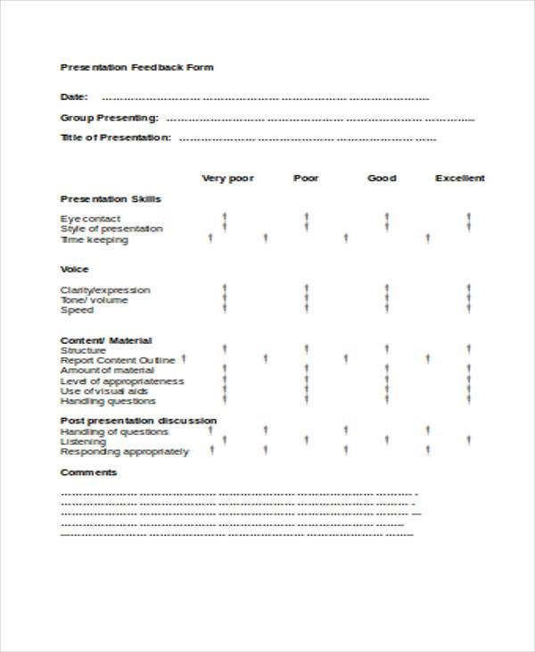 presentation conference feedback form