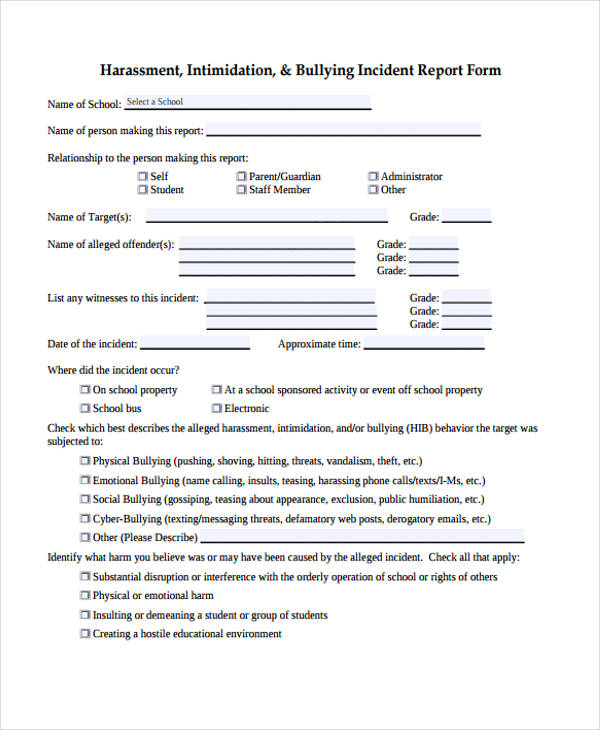 FREE 41 Sample Incident Report Forms In PDF Pages Excel MS Word