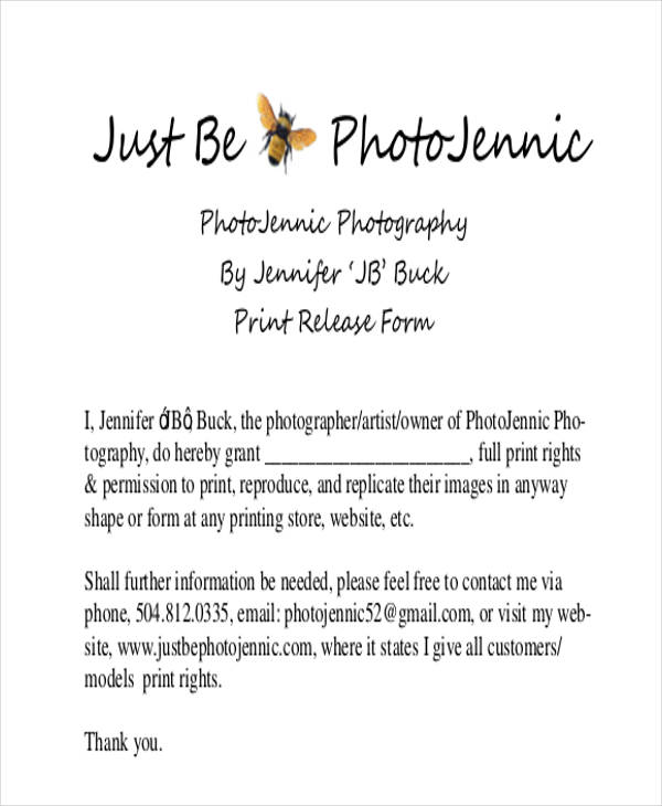 FREE 20 Print Release Forms In PDF