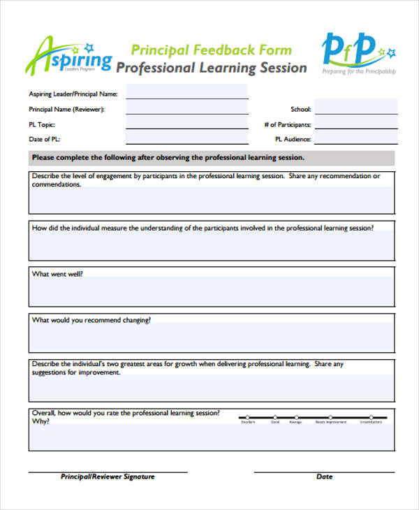professional learning form