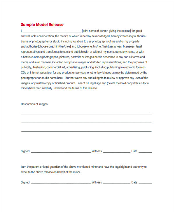 professional model release form1