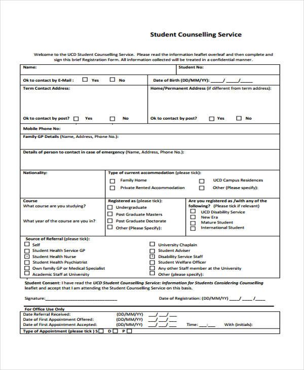 FREE 48 Counseling Forms In PDF MS Word