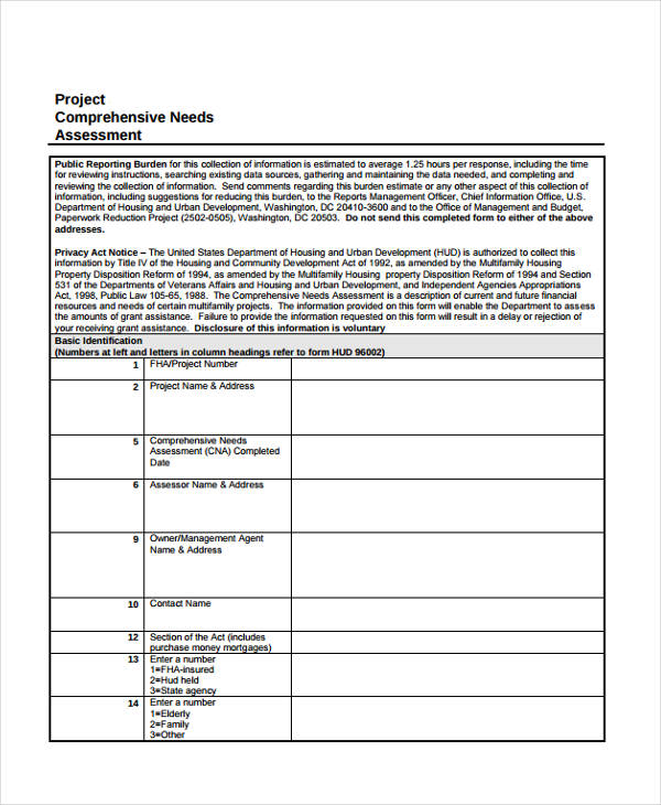 FREE 31  Needs Assessment Forms in PDF Excel MS Word