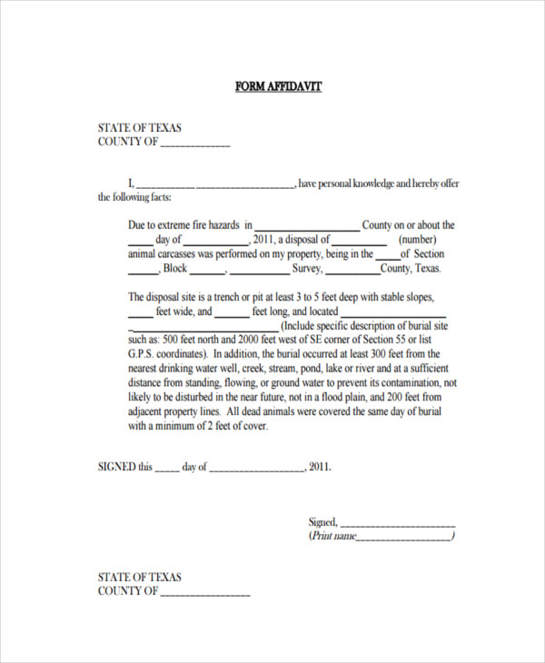 FREE 9+ Fact Affidavit Forms in PDF MS Word