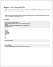 property landlord complaint form
