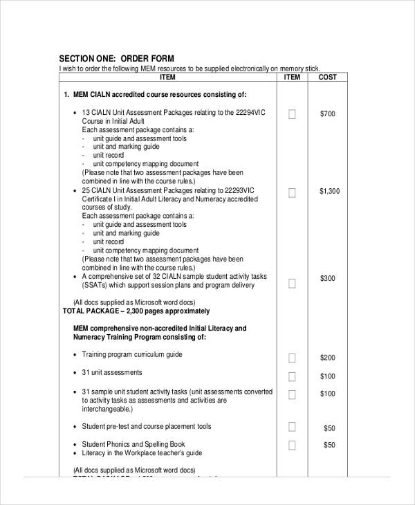 resources order sales agreement form