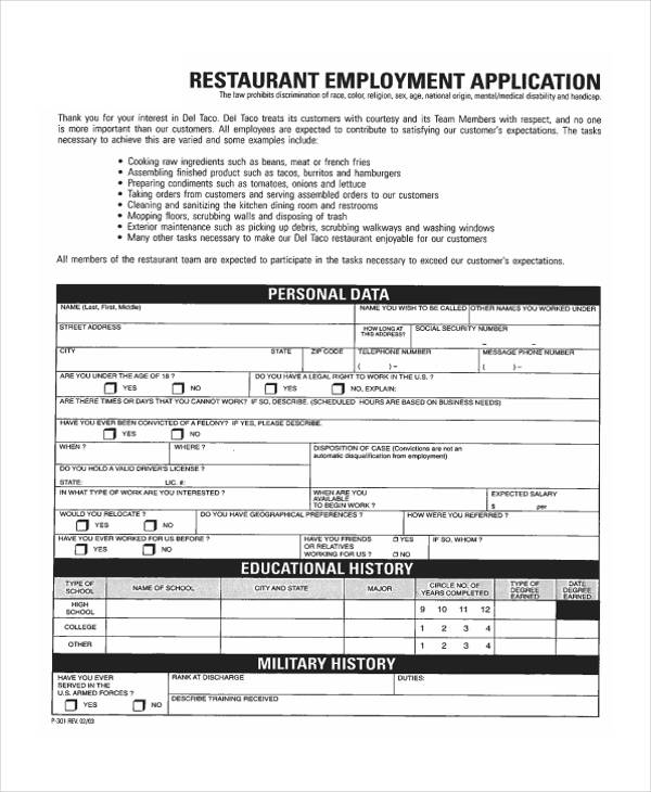 FREE 36  Job Application Forms in PDF MS Word Excel