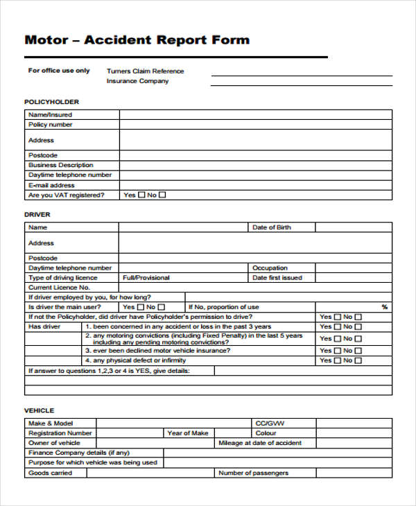 FREE 28+ Accident Report Forms in PDF