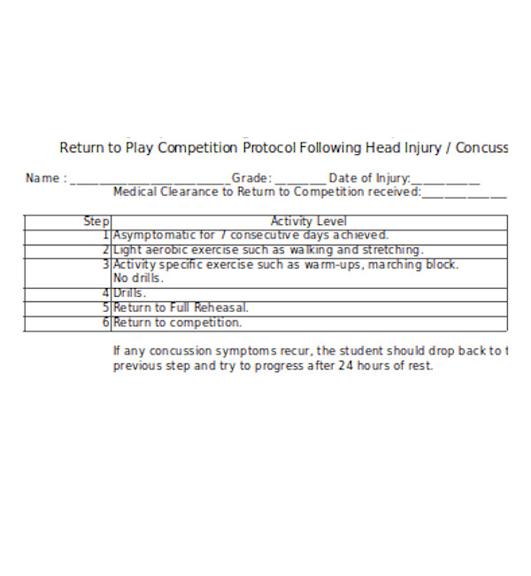 return to medical clearance form