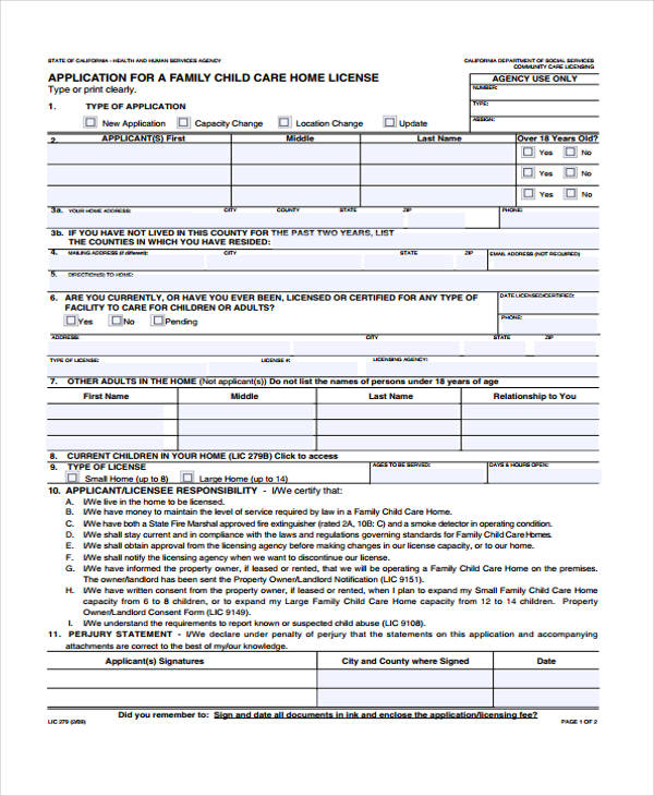 Child Care Employment Application Template For Your Needs