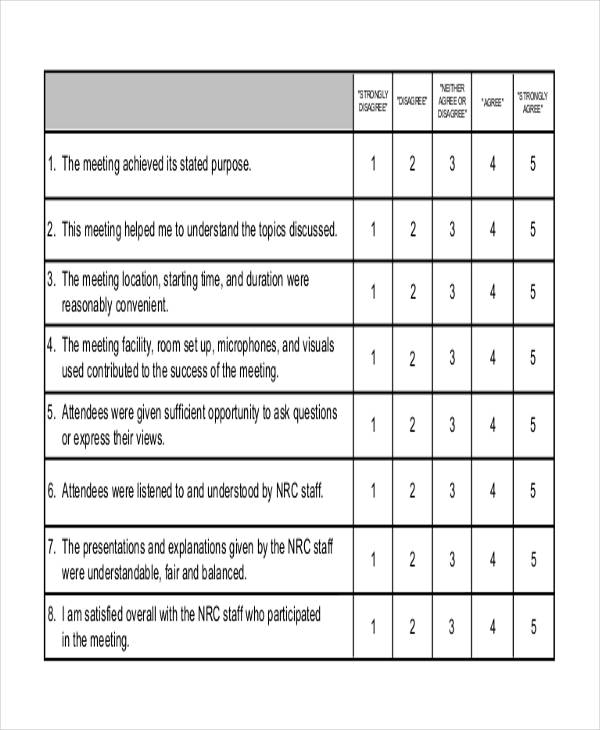 FREE 9 Meeting Feedback Forms In Samples Examples Formats