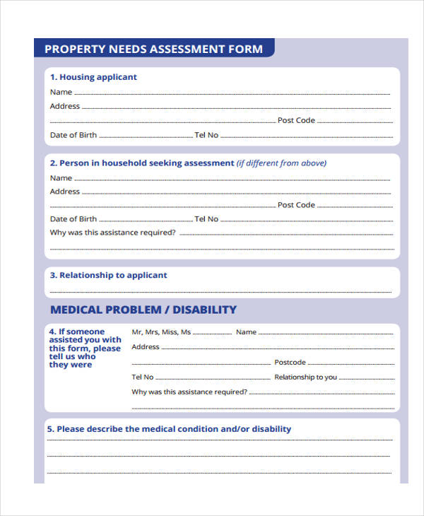 FREE 35+ Needs Assessment Form Samples, PDF, MS Word, Google Docs, Excel