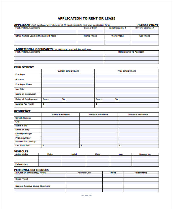 sample rent to own application form