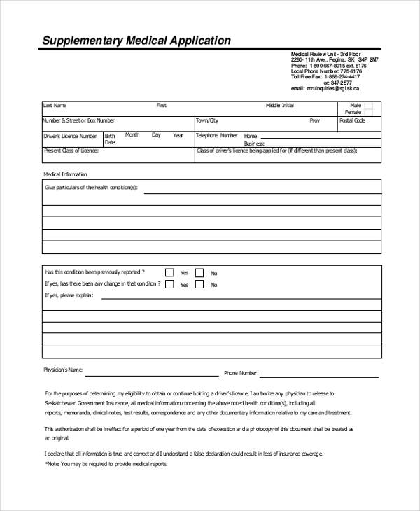 FREE 35+ Medical Application Form Samples, PDF, MS Word, Google Docs